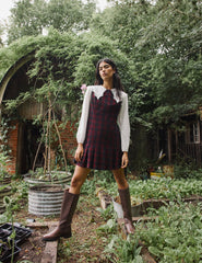 White Embroidered Peter Pan Collar Blouse