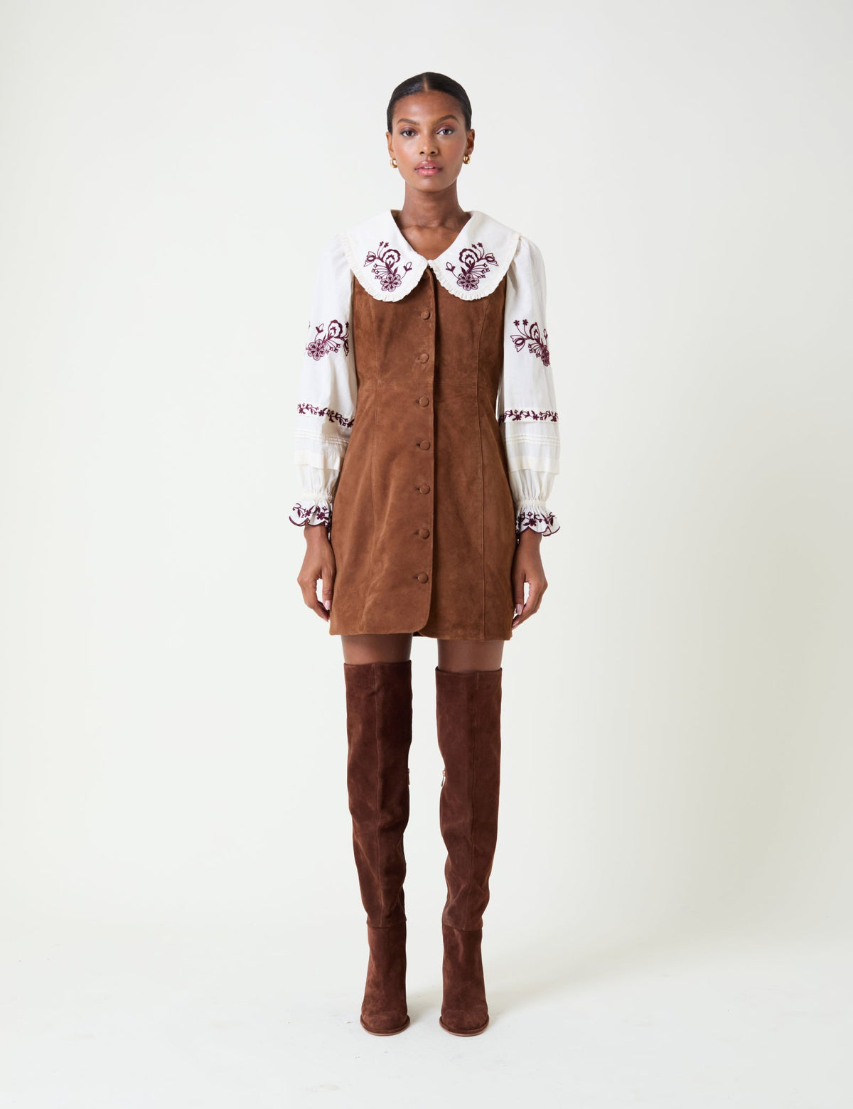 White Floral Embroidered Blouse