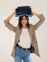 Beige Heritage Check Blazer