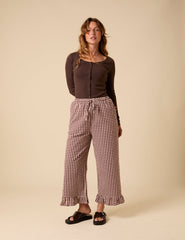 Brown Scoop Neck Top