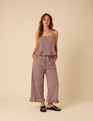 Brown Gingham Cami Top