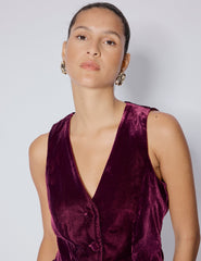 Burgundy Velvet Waistcoat