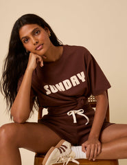 Brown Sunday Graphic T-Shirt