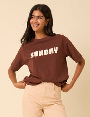 Brown Sunday Graphic T-Shirt