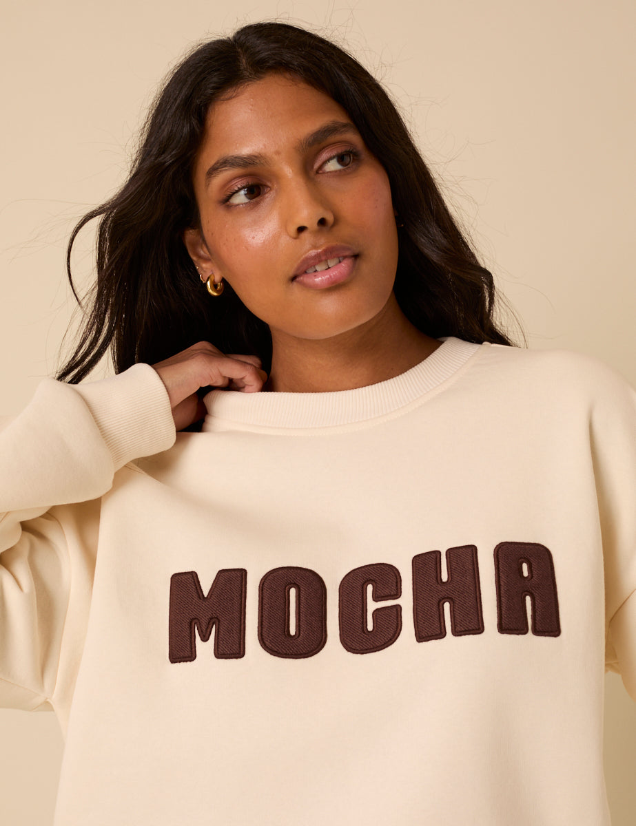 Cream Mocha Graphic Sweatshirt