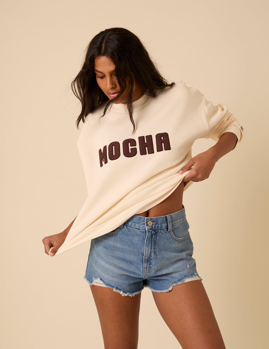 Cream Mocha Graphic Sweatshirt