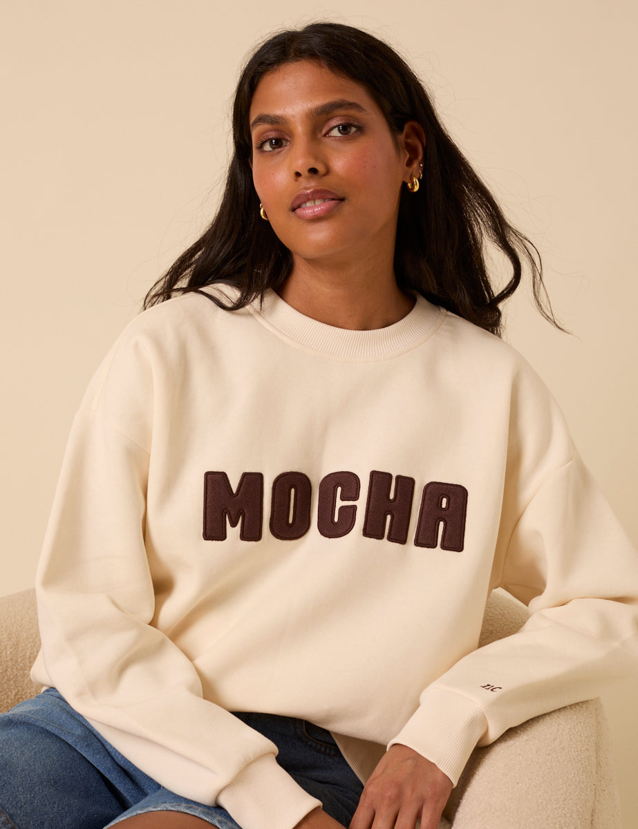 Cream Mocha Graphic Sweatshirt