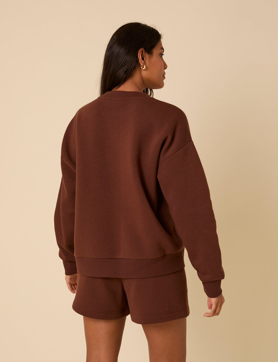 Brown Sunday Graphic Sweatshirt