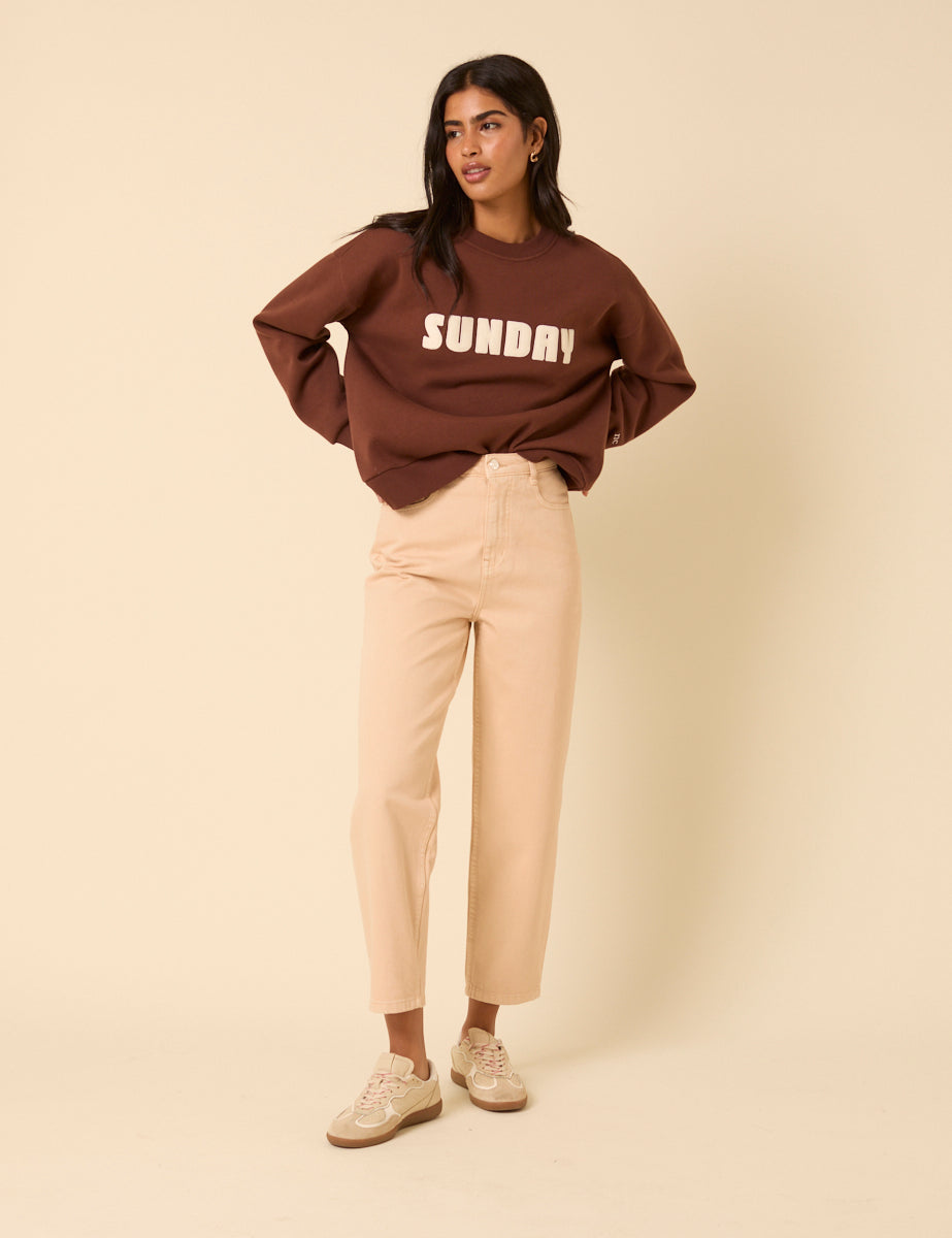 Brown Sunday Graphic Sweatshirt
