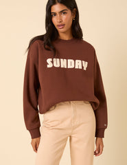 Brown Sunday Graphic Sweatshirt