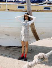 White Ribbed High Neck Long Sleeve Top