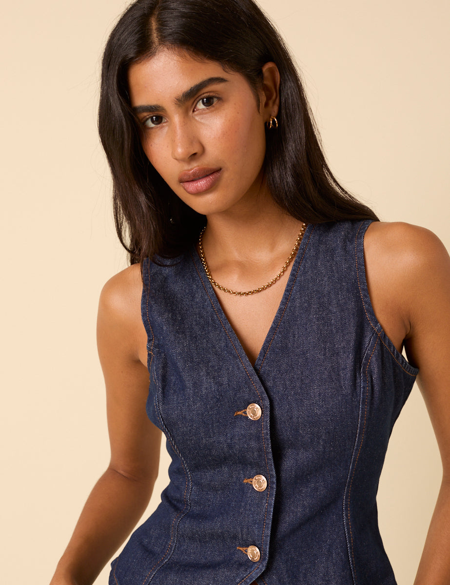 Dark Denim Waistcoat