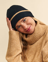 Black Knitted Beanie Hat