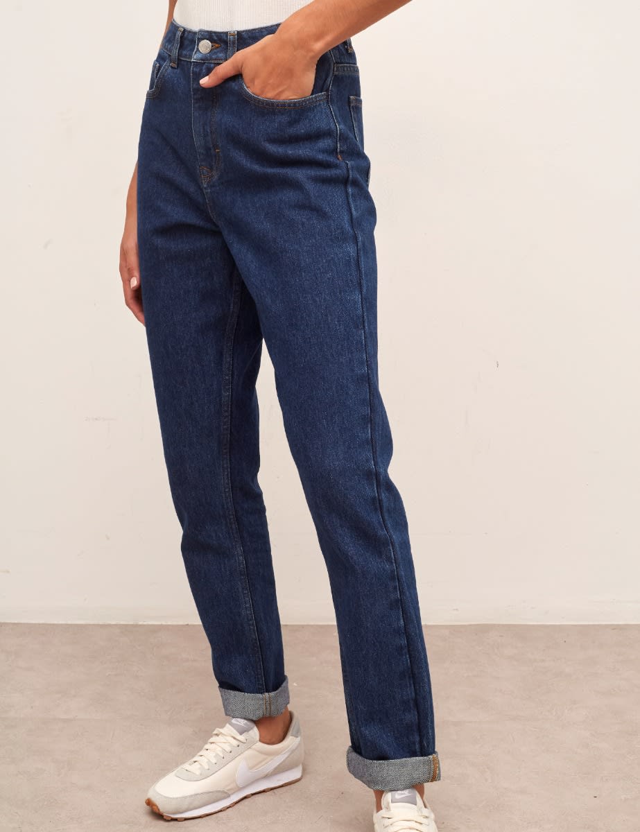Mid Rise Mom Jean Mid Wash