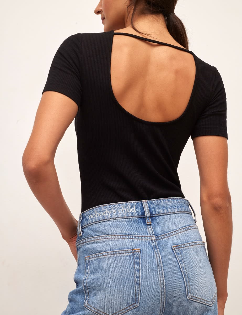 High Rise Wide Leg Mid Wash Jean