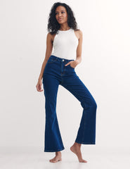 Mid Rise Slim Flare Indigo