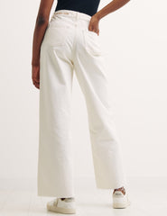 High Rise Wide Leg Ecru Jeans