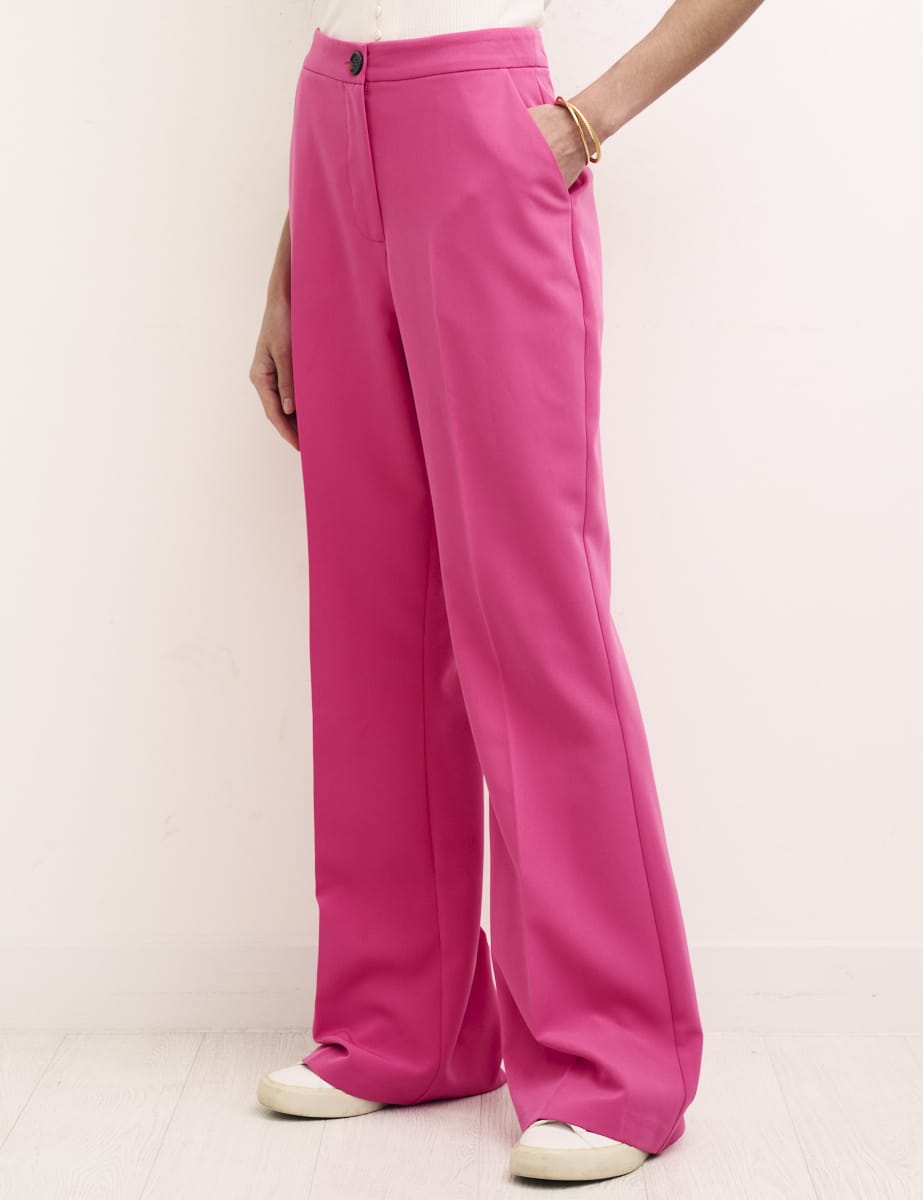 Pink Frankie Kick Flare Trousers