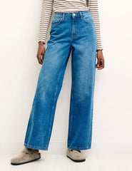 Denim Mid Wash Wide Leg Jean