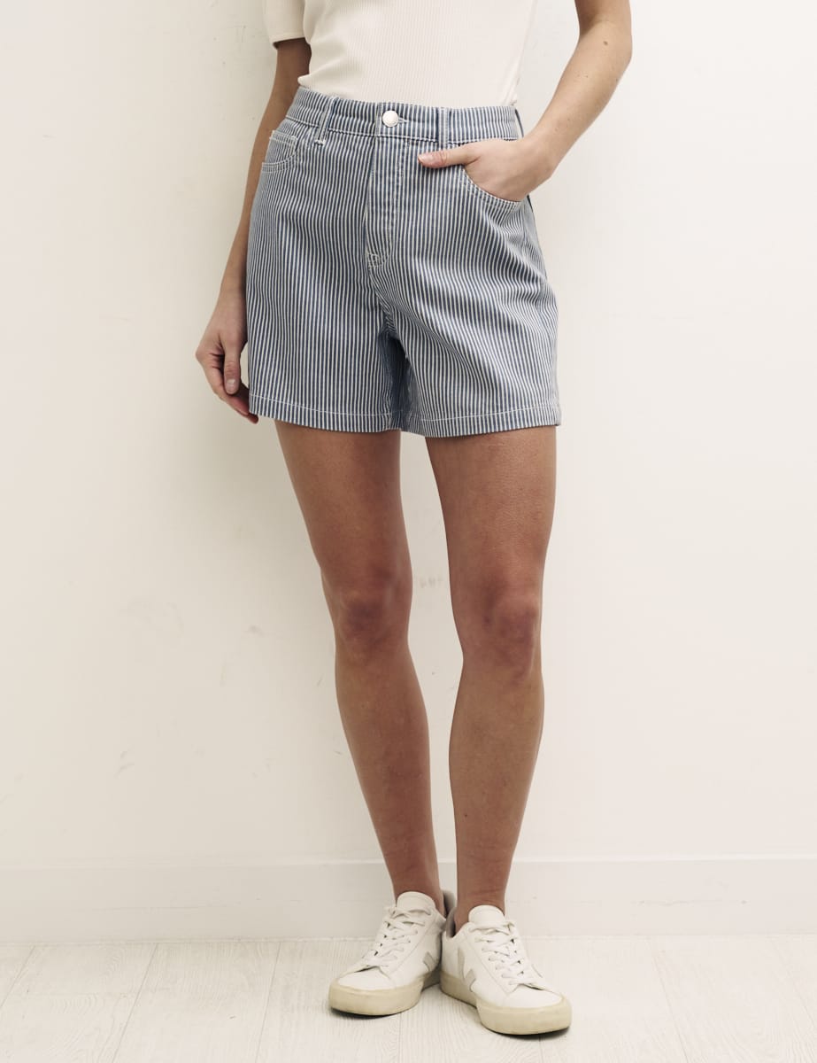 Blue & White Stripe Short