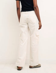 Cream Pansy Utility Pants