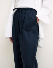 Black Wide Leg Drawstring Oli Trouser