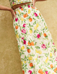Fearne Cotton Fruit Print Tiered Skirt