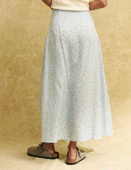 Blue Vintage Floral Emilia Midi Skirt