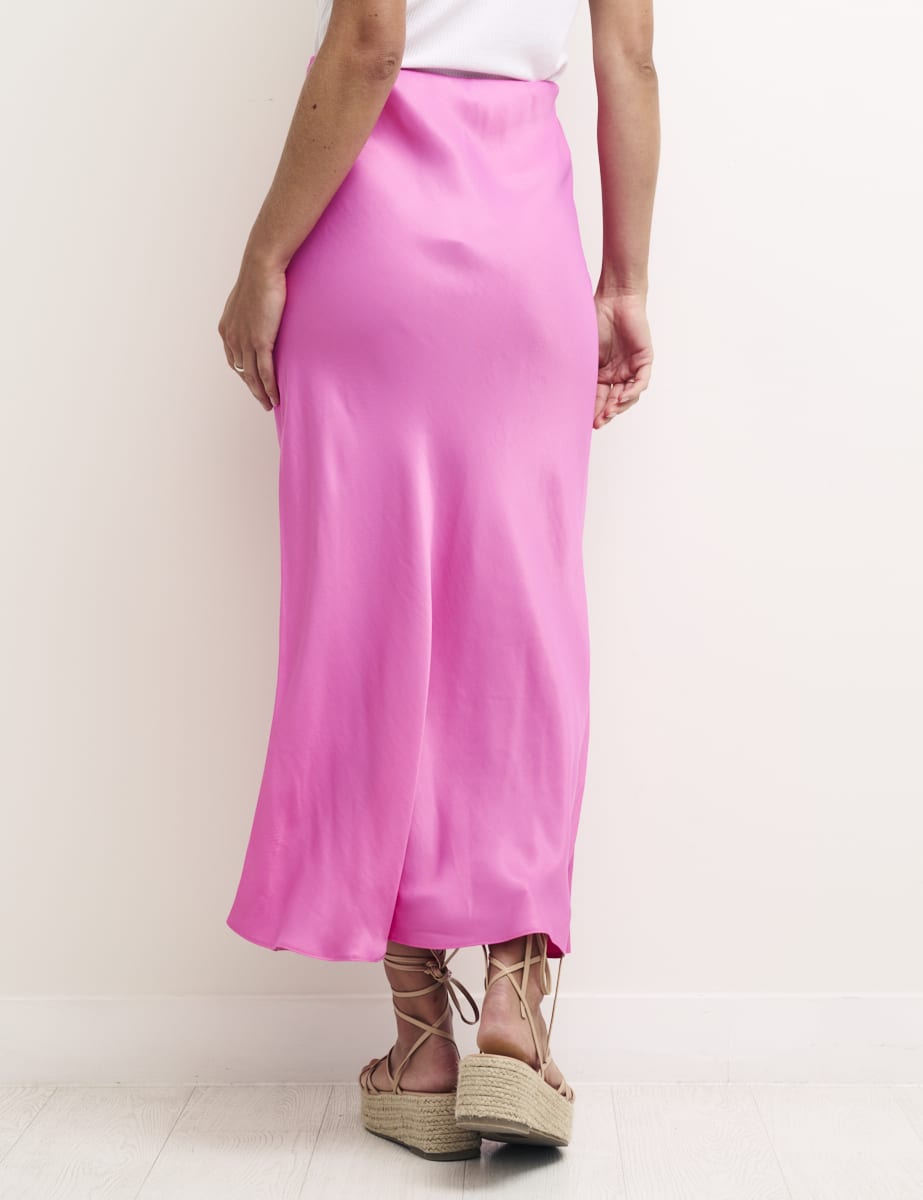 Pink Mila Satin Slip Skirt
