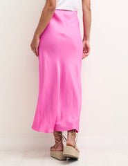 Pink Mila Satin Slip Skirt