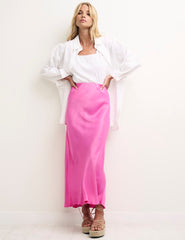 Pink Mila Satin Slip Skirt