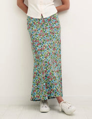 Green Floral Mila Midi Skirt