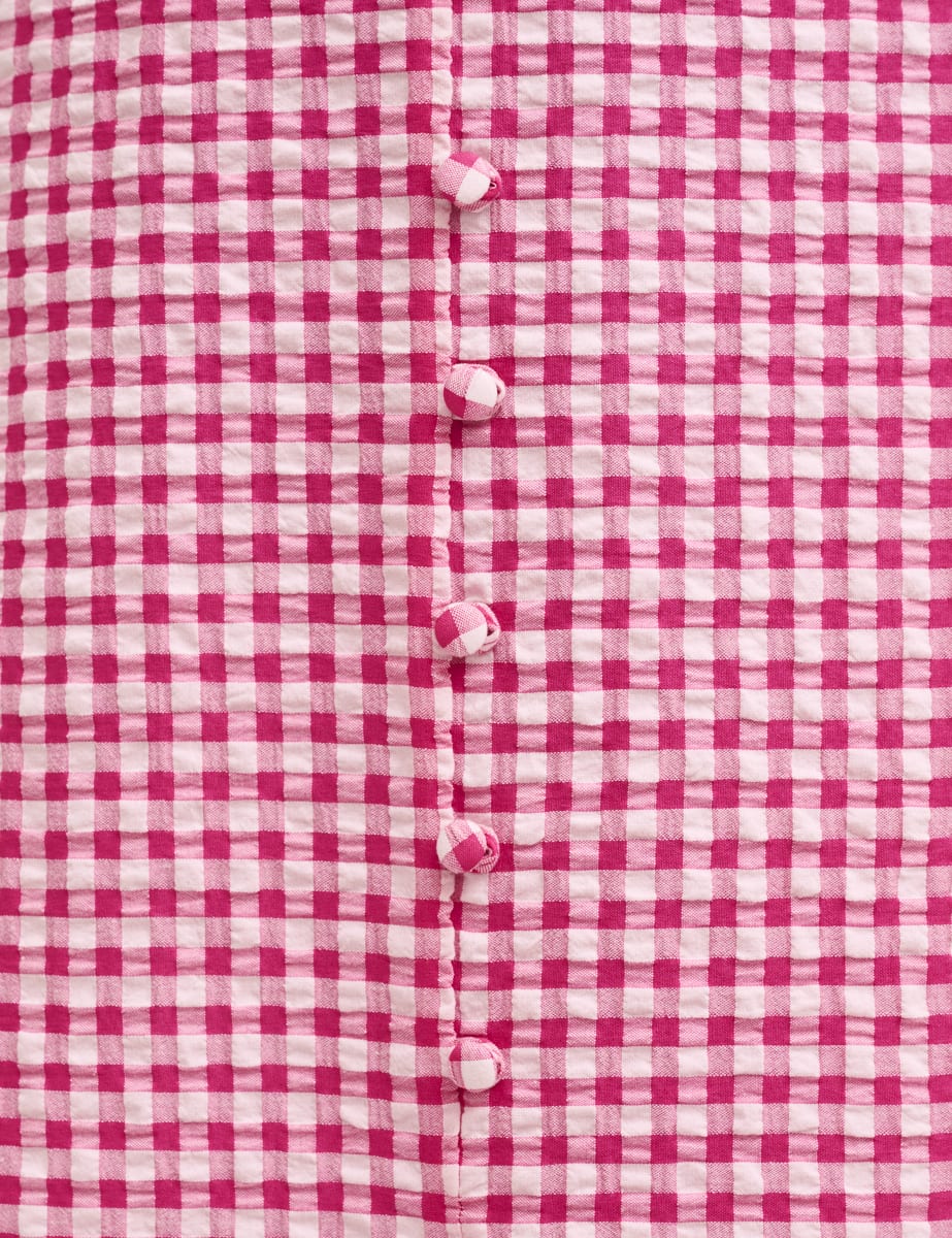 Pink Gingham Sadie Midi Skirt
