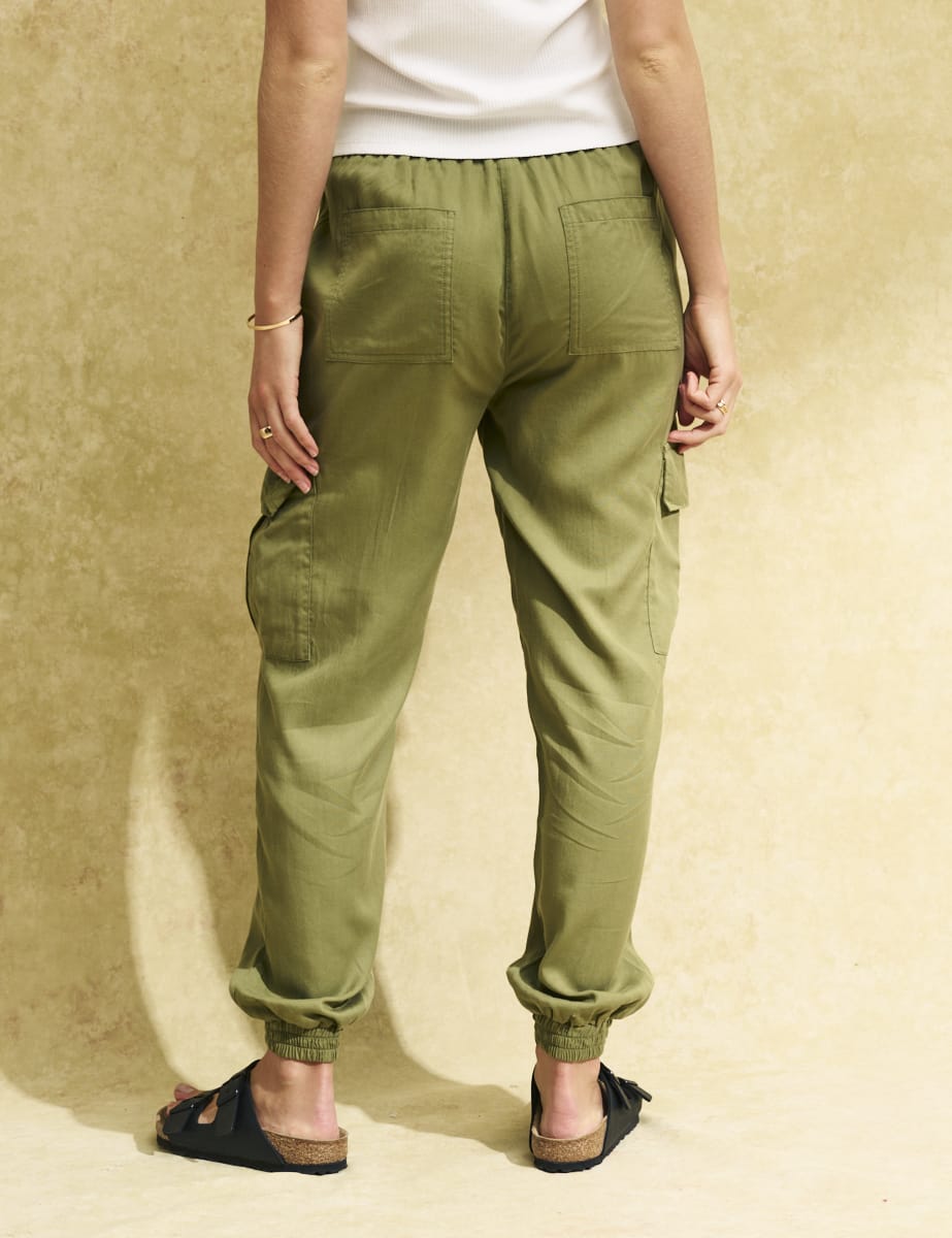 Khaki Green Cargo Utility Joggers