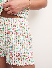 White Ditsy Floral Pointelle Blair Short