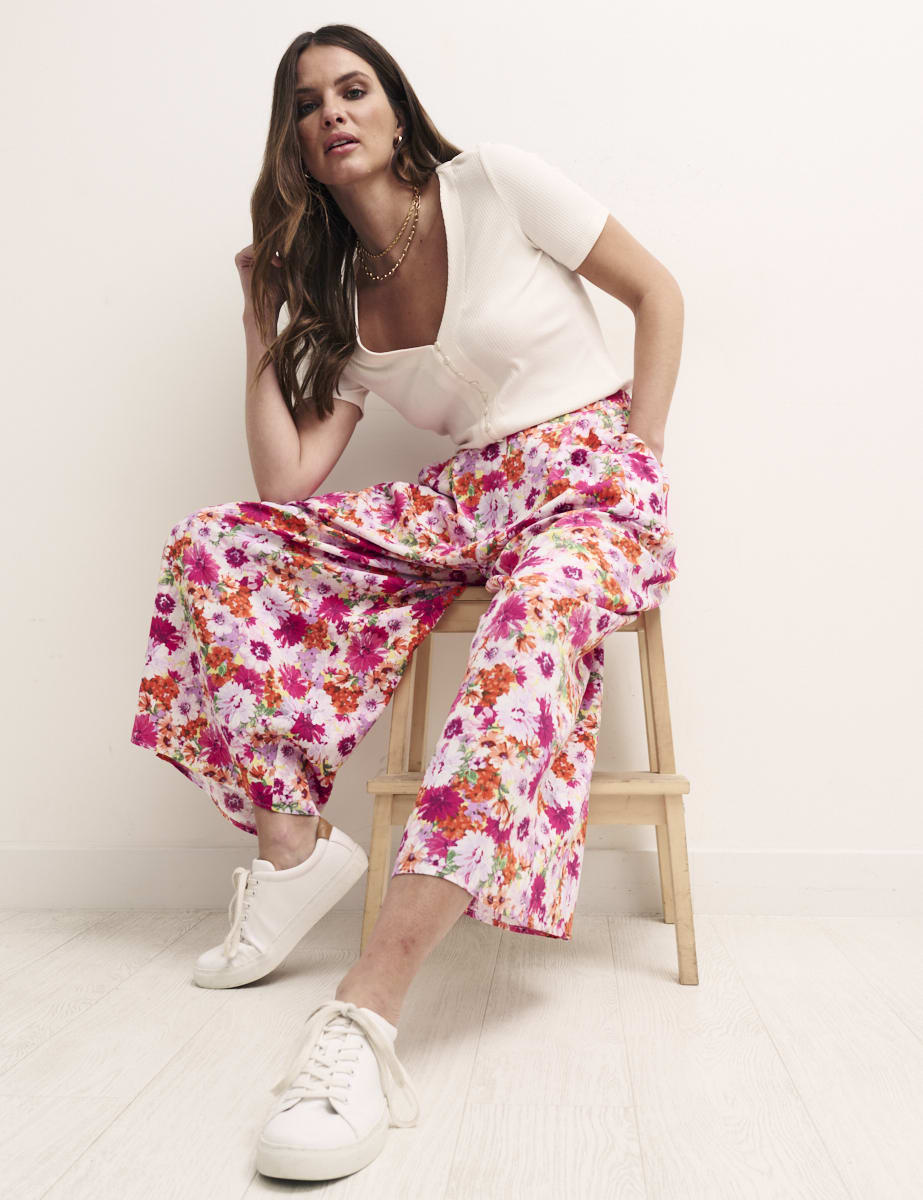 Pink and Orange Big Floral Zeena Trouser