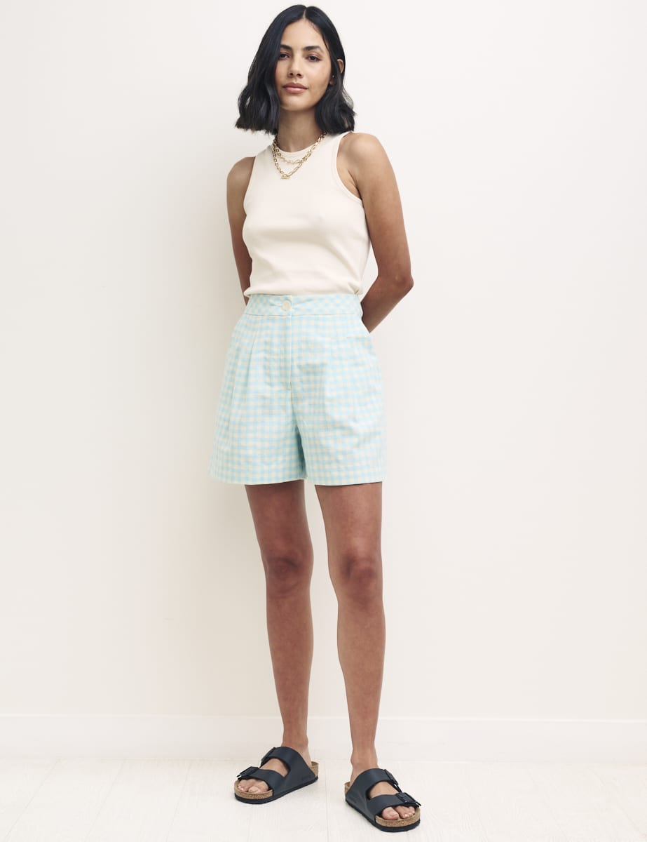 Blue Gingham Check Tyler Tailored Short