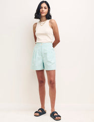 Blue Gingham Check Tyler Tailored Short