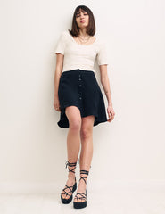 Black A-line Michael Mini Skirt