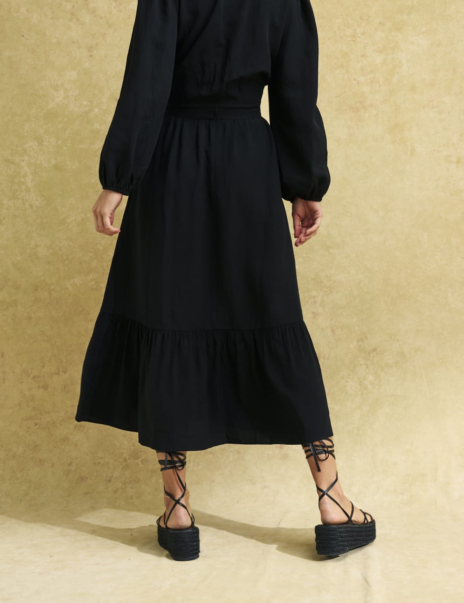 Black Bianca Midi Skirt