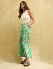 Green Brushstroke Zeena Trousers