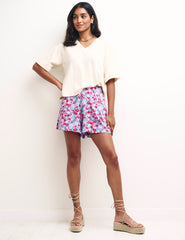 Pink and Blue Floral Flint Shorts