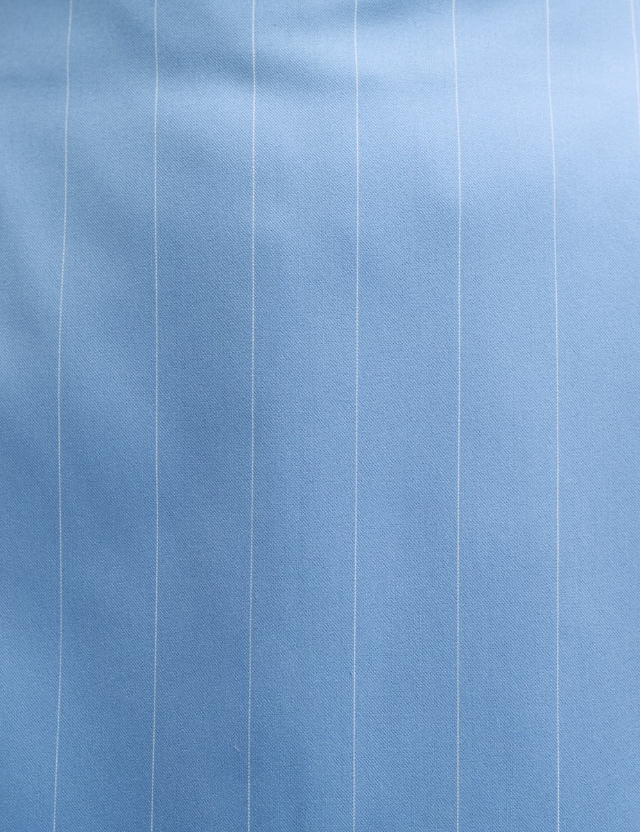 Blue Pinstripe Mini Skirt