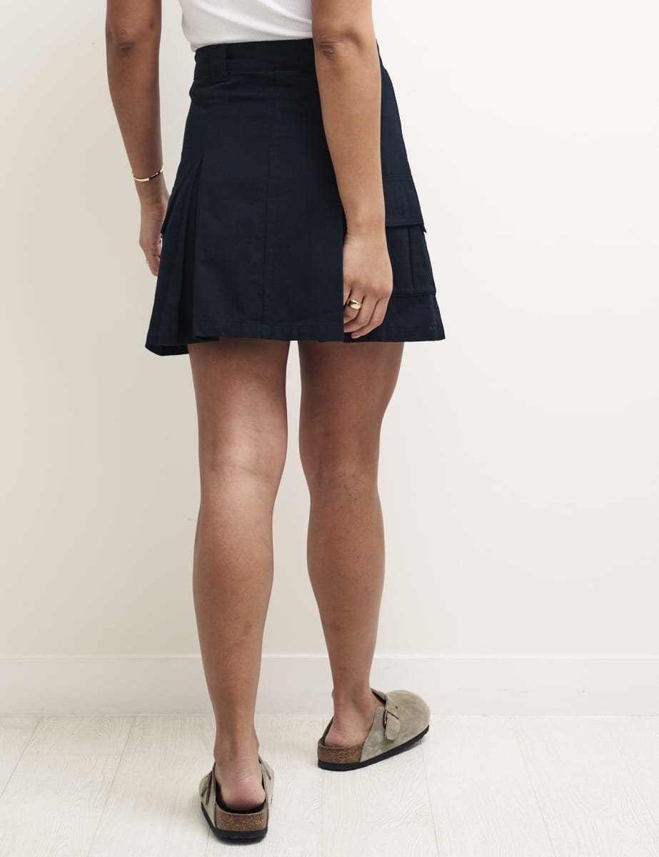 Black Cargo Utility Skirt