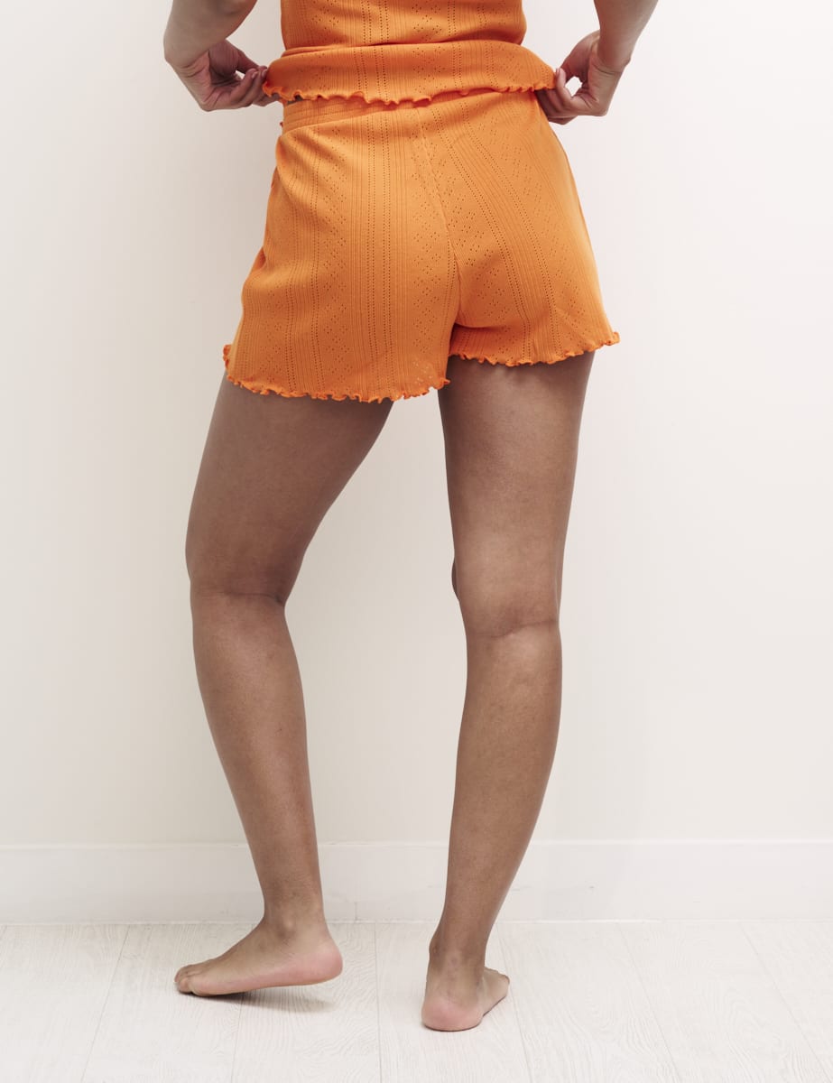 Orange Pointelle Blair Shorts