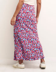 Red Floral Mila Midi Skirt