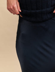 Black Mila Satin Maxi Slip Skirt