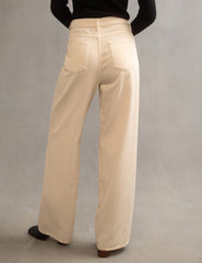 Cream Cord Wide Leg Cord Trousers