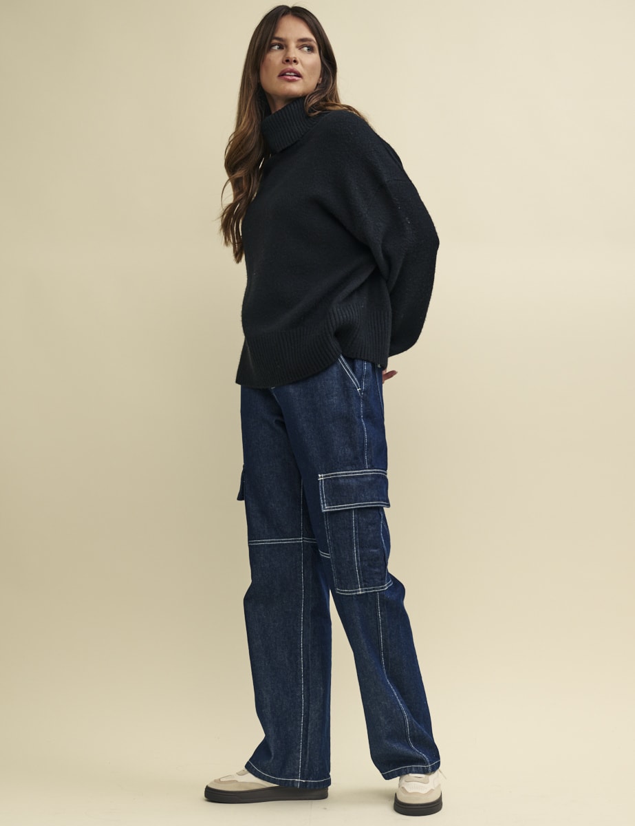 Dark Denim Cargo Jeans