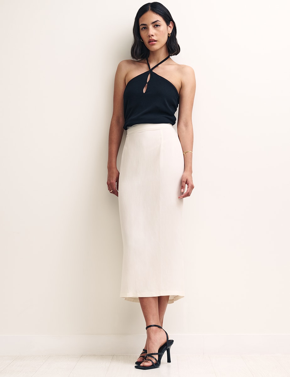Ivory Column Midaxi Skirt